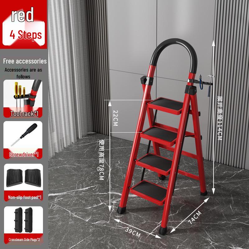 German Aluminum Alloy Telescopic Folding Ladder - Safe and Convenient A-Frame for Household Use