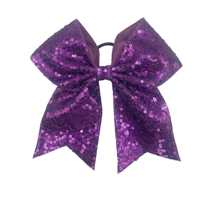 Children's Shiny Sequin Bow Hair Tie with Swallowtail Ribbon