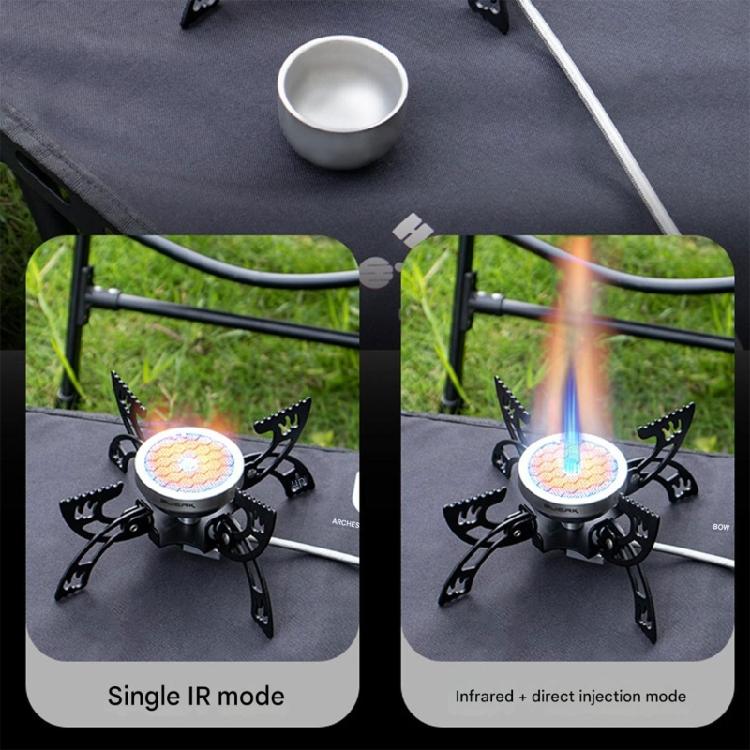 Foldable Camping Cooker  Burners Wind Resistant Flame 4 Leg Stability Compacts Portable Design for Outdoor Cooking