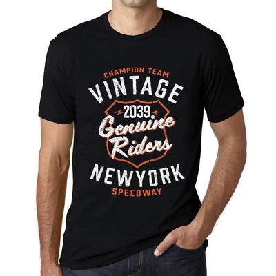 T-shirt Vintage da Uomo T-shirt Grafica Genuine Riders 2039 Nero Profondo
