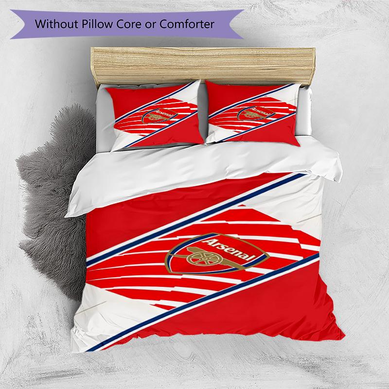 3pcs Duvet Cover Set (1*Duvet Cover + 2*Pillowcase, Without Core),football team Print Bedding Set, Bedroom Decor, All‑Season, Birthday Gift