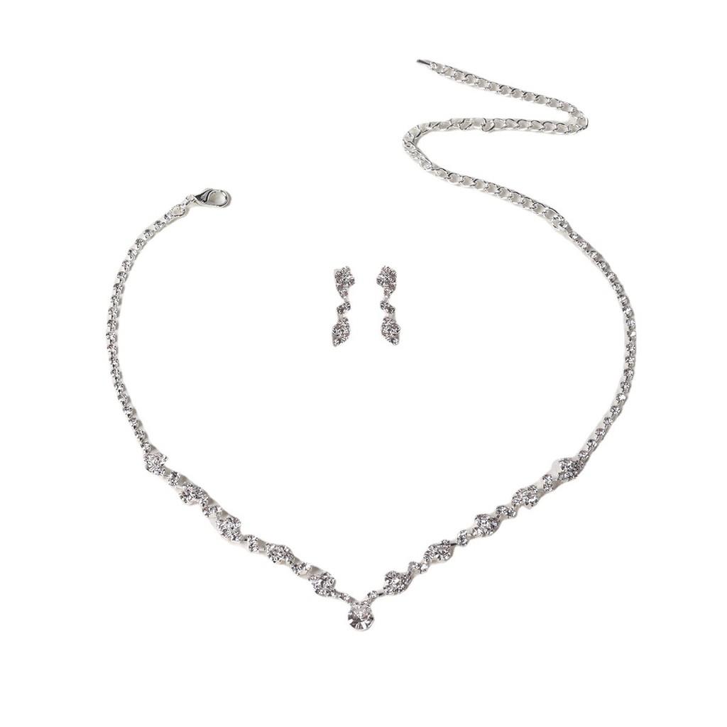 Fashion Jewelry Set With Dazzling Water Diamond For Brides And Women