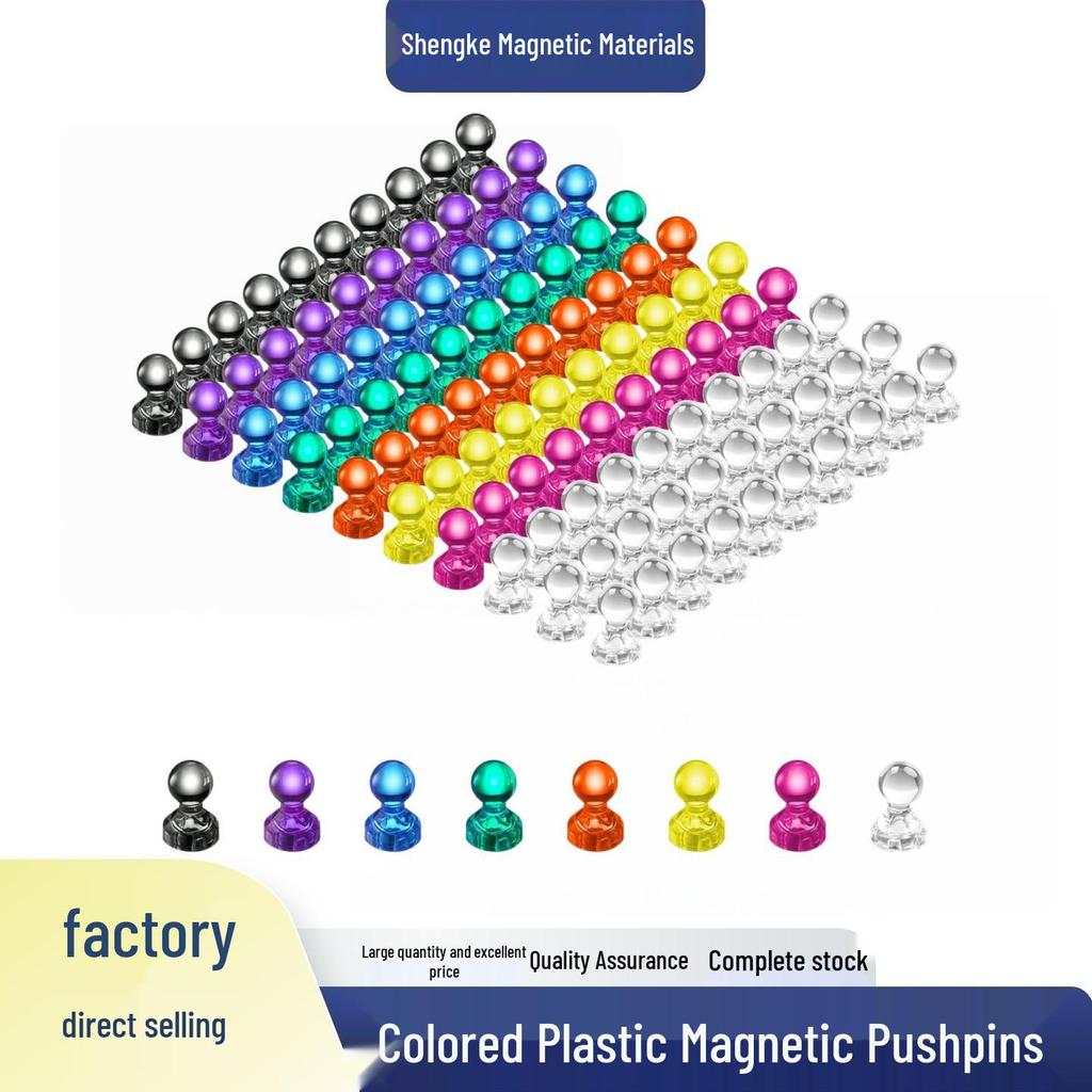 Colorful Transparent Neodymium Iron Boron Magnet Pushpin with Strong Magnetic Hold
