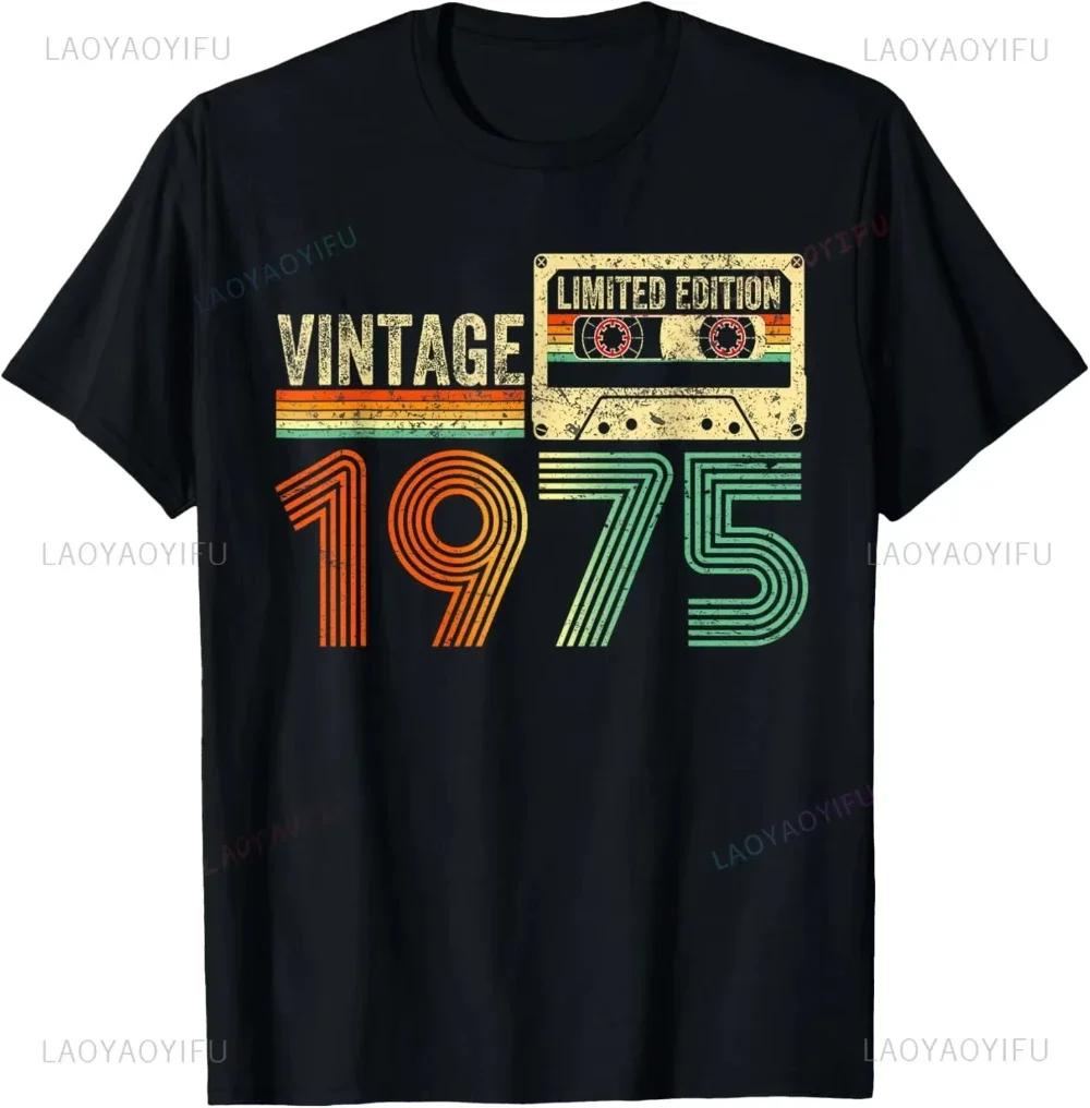 50th Birthday Gifts Men Women 50 Years Old Vintage 1975 Party T-Shirt Women Men Clothing Streetwear Graphic T Shirts Tops