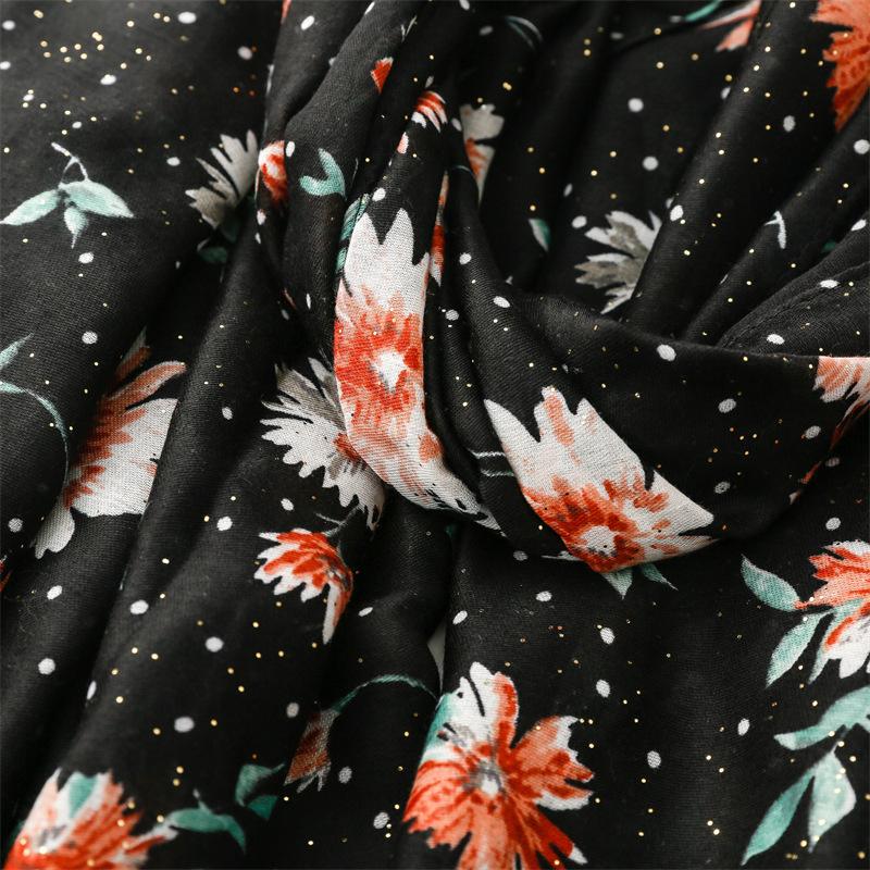 New Floret Cotton Pashmina Shawl Lady Wrap Warm Winter Scarves Autumn Design Print Female Foulard Beach Stoles Luxury Scarf