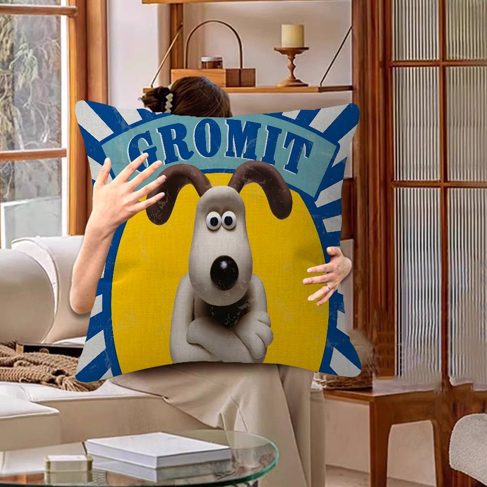 Kawaii WWallace und Gromit Anime Kissenbezug Zoll Bauernhaus Dekor Heim Überwurfskissenbezüge Für Sofadekorationen