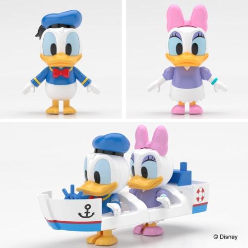 Aoshima Bunka Kyozai Rakupla Tocotoko No. DP-09 Disney Character Donald & Daisy Pre-Colored Plastic Model