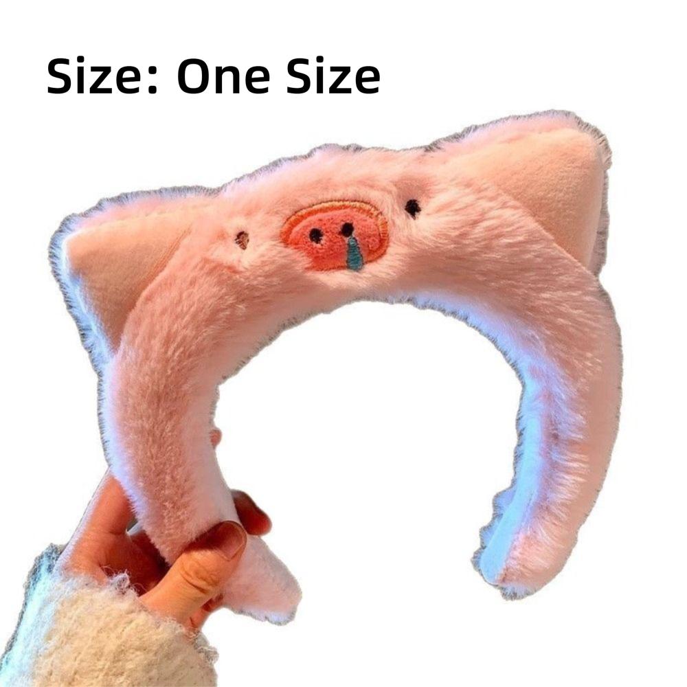 Tiara de Pelúcia Festa Acessório de Cabeça Aro de Cabelo Bonito Porco Rosa Maquiagem