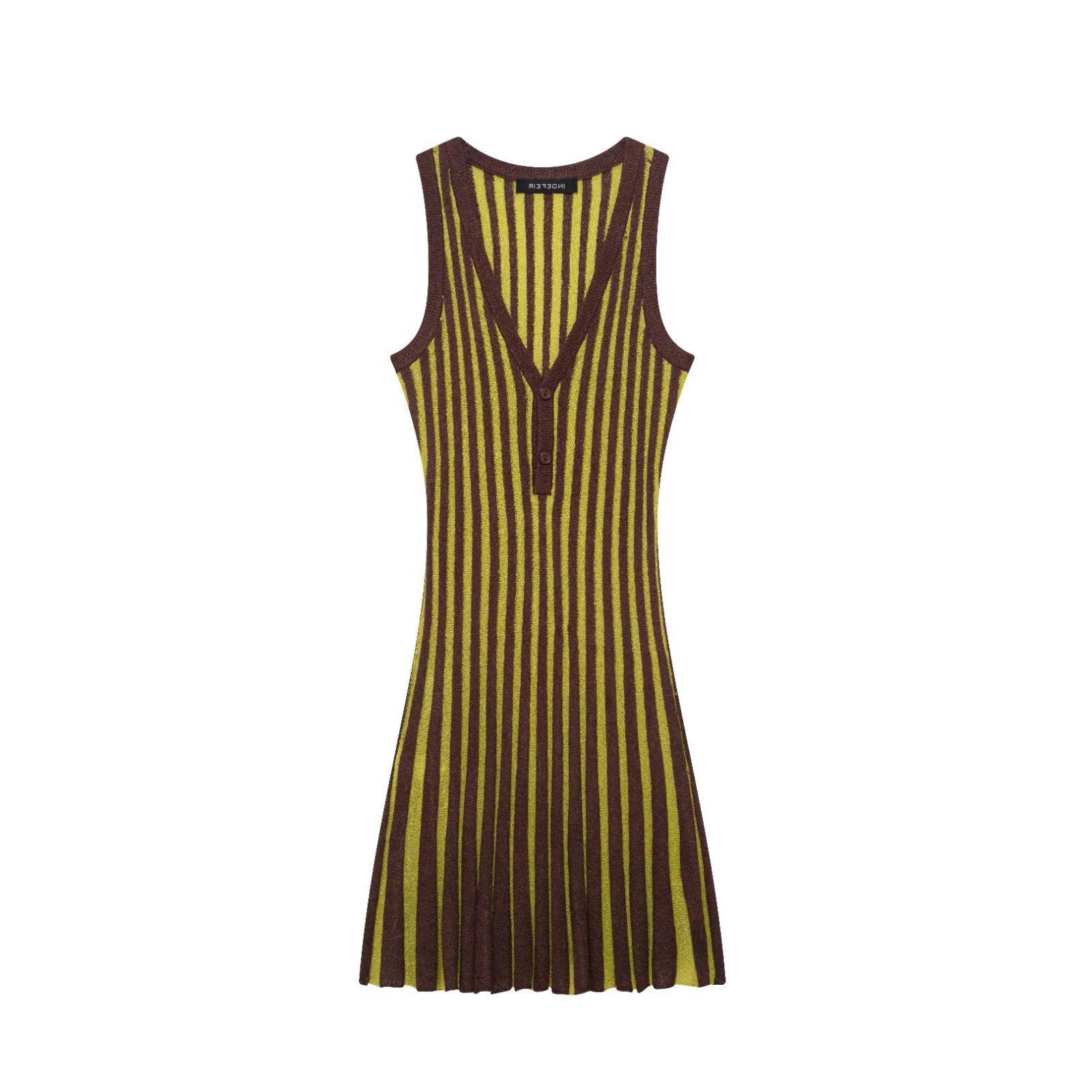 

TAOP&ZA Women s Spring/Summer Striped Knit Dress Medium