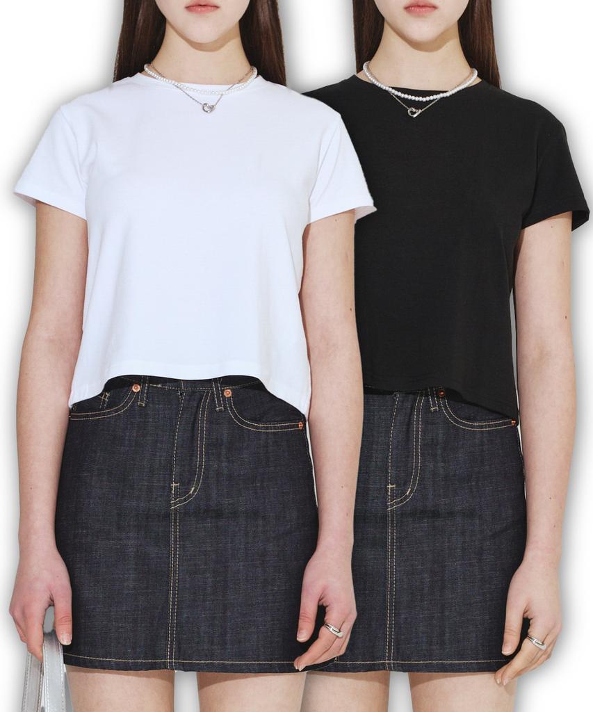 Damiswi Basic Semi Crew Neck T-Shirt_White