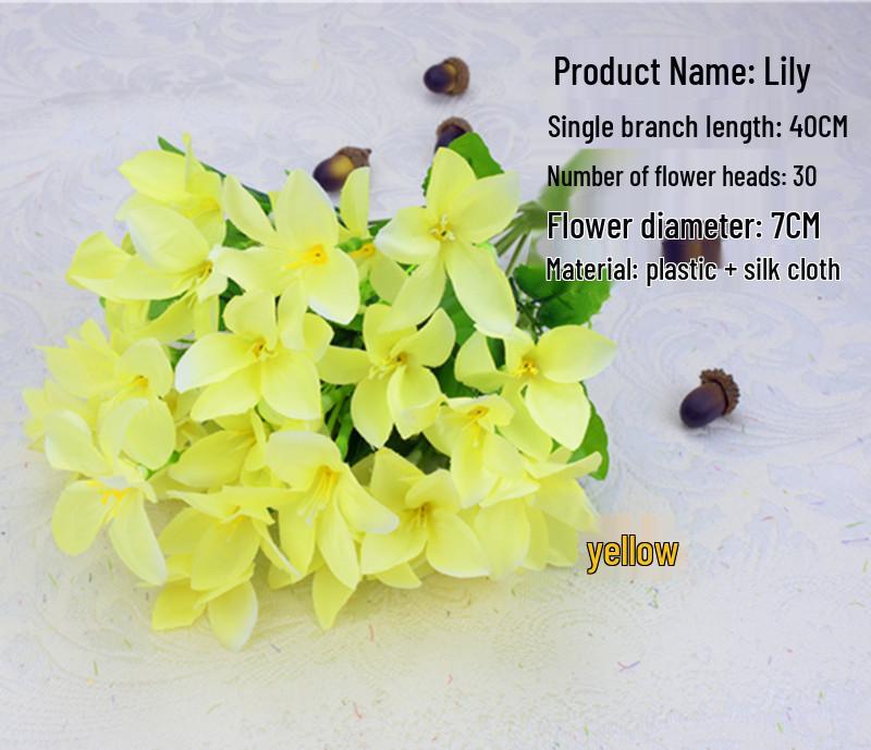 Fiori di Gigli Artificiali in Seta a Stelo Singolo per Decorazione Soggiorno o Tavola da Pranzo