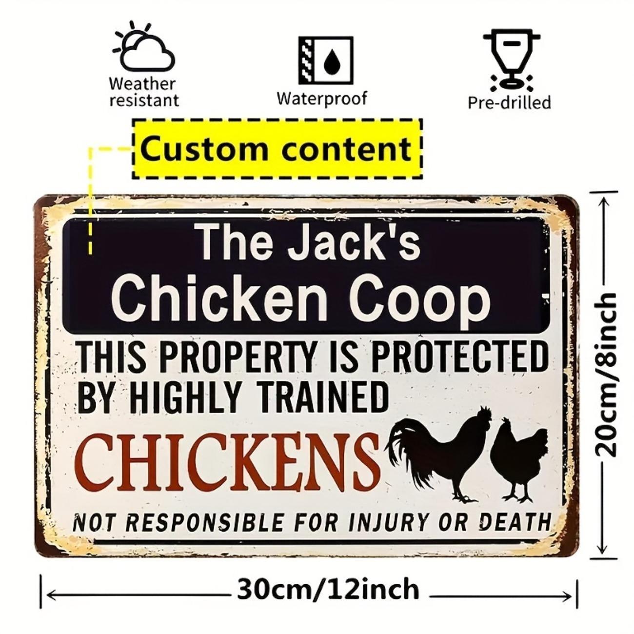 

Vintage Metal Chicken Sign Outdoor Garden Decor Farmhouse Wall Art білий