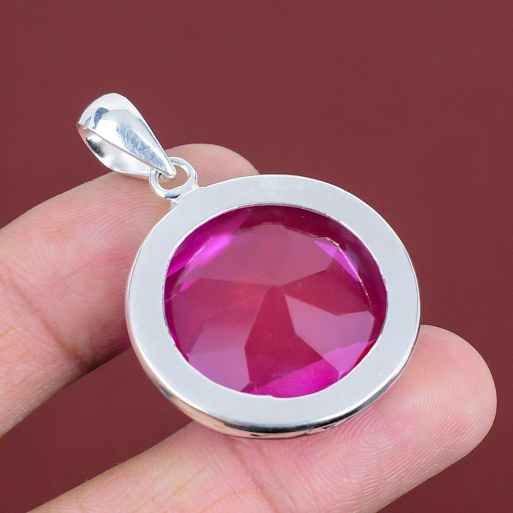 Faceted Pink Tourmaline Pendant 925 Sterling Silver Pendant Handmade Pendant Gemstone Jewelry Designer Pendant Gifts for Friend Boho Jewelry