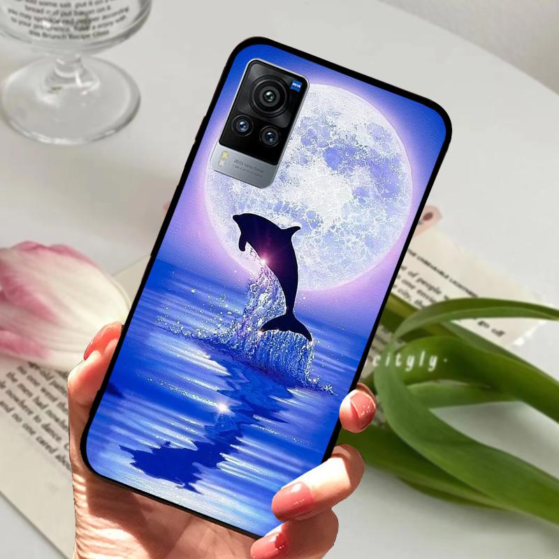 For VIVO X60 Pro 5G Case V2046 V2047A Cartoon Cute Matte Silicone TPU Soft Phone Cover For Vivo X60 X 60 Shockproof Coque Bumper