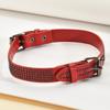 Niche Design Heavy Metal Rivet Red Leather Necklace Collar, A Two-Wear Leather Bracelet Removable Tide