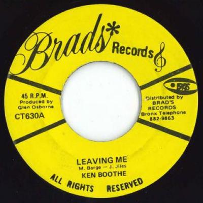 7inch Record KEN BOOTHE / NOW GENERATION - Leaving Me / Leaving Version CT630 Brads 1974 US Reggae, Ska & Dub