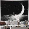 Ocean Tapestry Moonlit Sea Wall Hanging Celestial Decor Dark Academia Aesthetic Coastal Vibes Nature Tapestry Bedroom Decor Home
