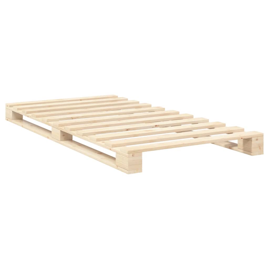 Solid Wood Bed with Headboard 100x200 cm Pine