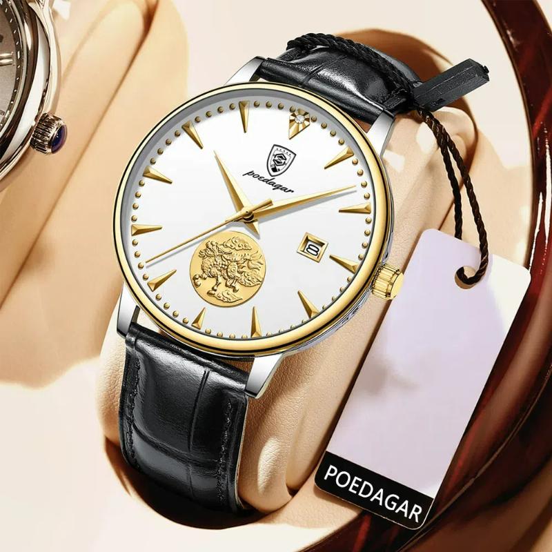 

POEDAGAR автоматические механические мужские часы турбийон кожа водонепроницаемые календарь бизнес мода лучший бренд люксовые мужские часы коричневый
