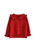 Women's Trendy White Shirt: College-Style Doll Collar, Long Sleeve, Loose Fit for Autumn/Spring