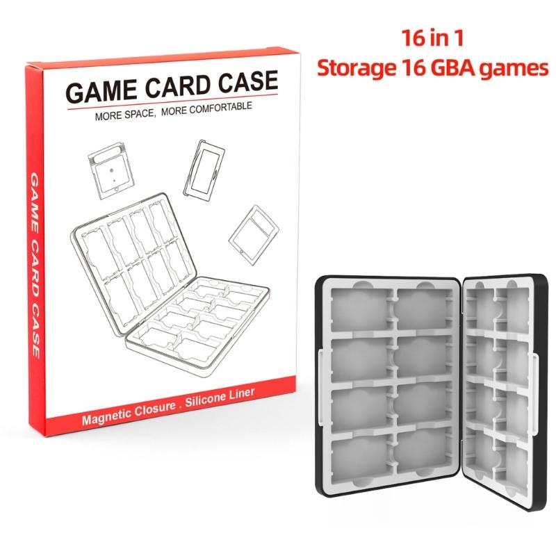 Protective Game Cartridge Storage Case Container Featuring 16 Slots Waterproof Shockproof Design Compact And Portable