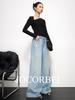JOCORBEI Relaxed Floor-length Light Wide-leg Jeans for Women