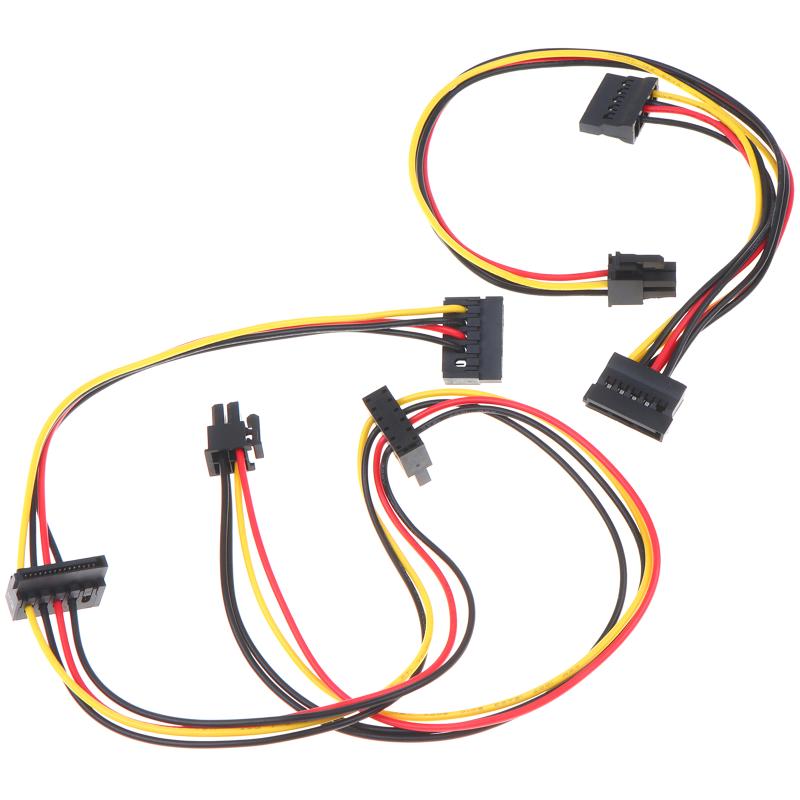 4 Pin to 2/3 Port SATA Power Connector Cable Safe Overcurrent Protection for 6000 8000 ATX Desktop PC HDD SSD