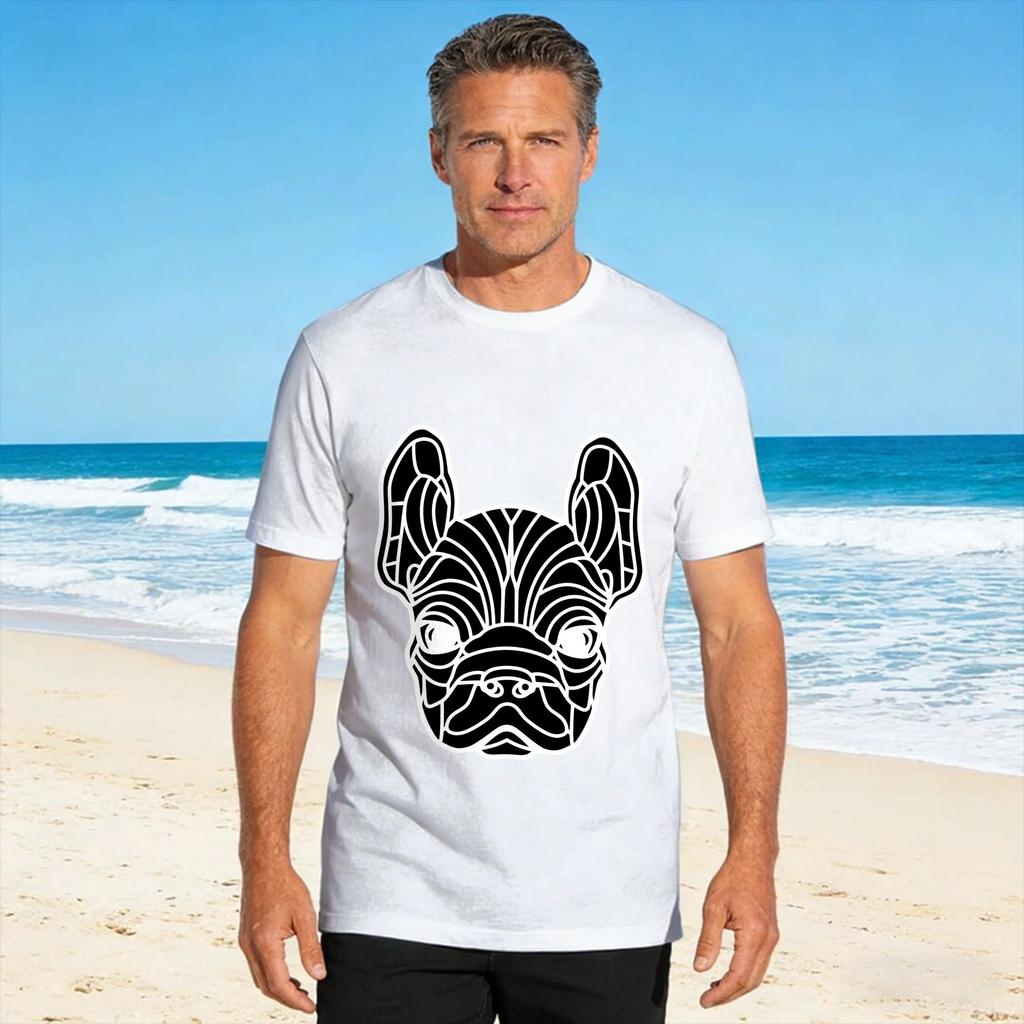 French Bulldog Cotton Tshirt For Couple Summer Y2k Funny Tshirts Hip Hop Tee Shirt Oversize Wholesale Clothes