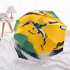 1pc Automatic Opening/Closing Umbrella with Abstract Art Print, Portable Tri-Fold Design, 8-Rib Iron Frame, Outdoor, Ideal Gift for Fans, Travelers, D