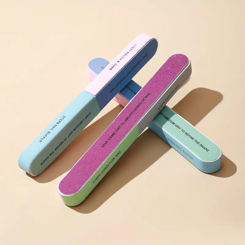 1Pcs Lot Double-sided Mini Nail File Blocks Colorful Sponge Nail Polish Sanding Buffer Strips Polishing Manicure Tools Mask