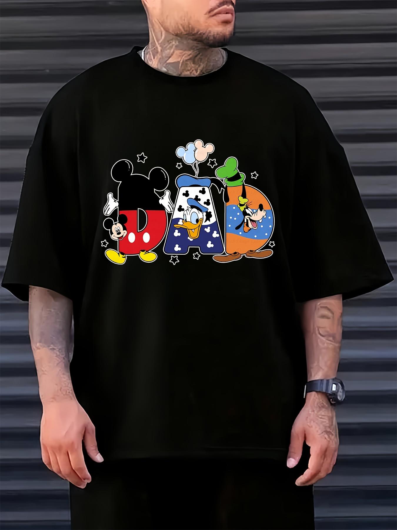 Casual Black T-shirt with Mickey Mouse & Friends Graphic - Short Sleeve XXXL