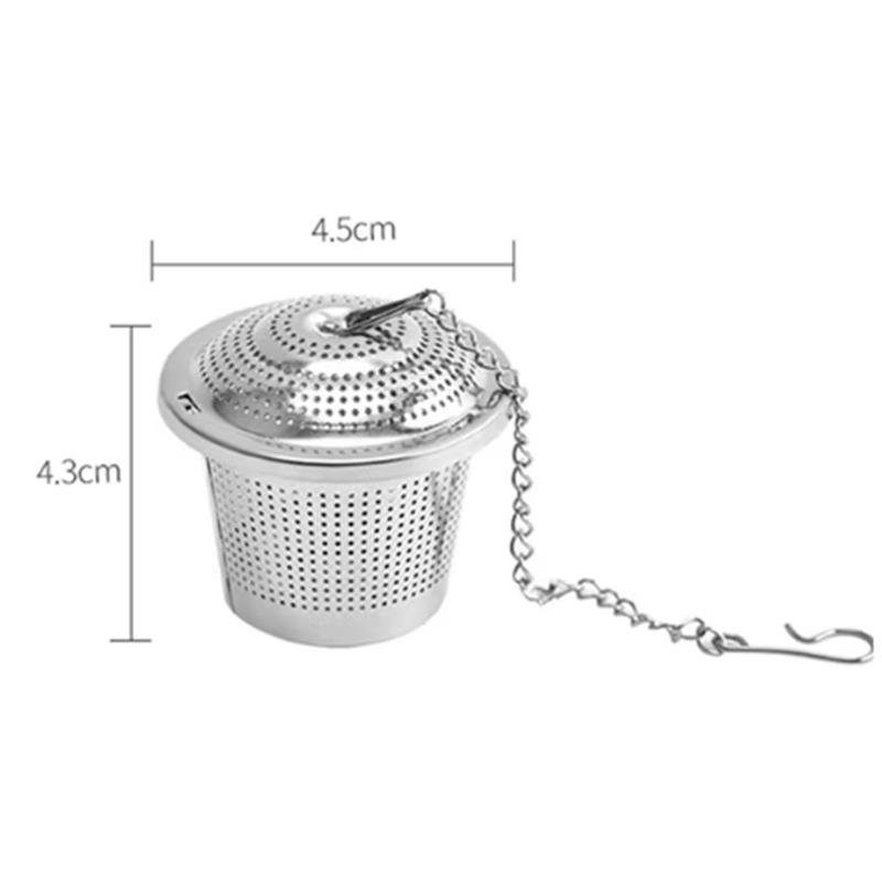 Stainless Steel Cooking Spices Infuser Fine Mesh Loose Tea Herbal Strainer Filter With Extended Chain Kitchen Accessories