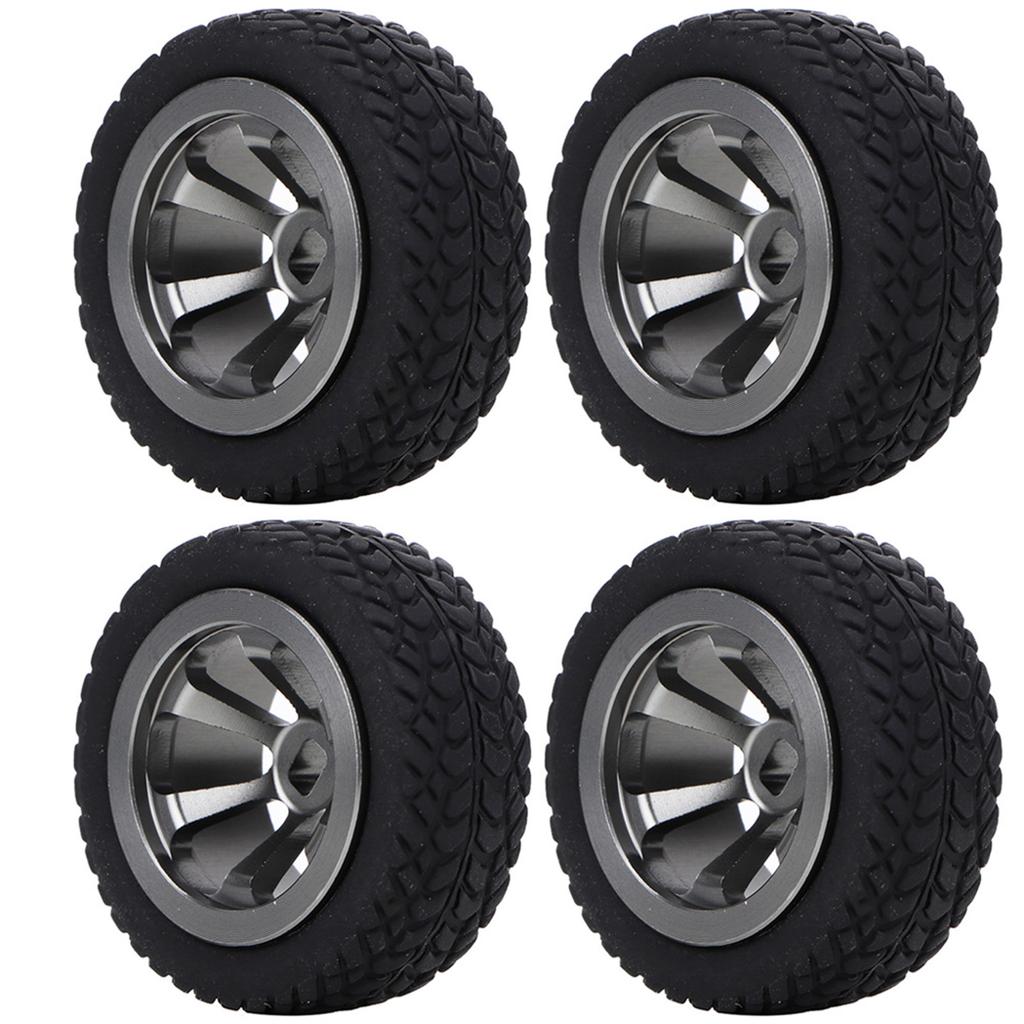4PCS RC Car Model Accessories Fit for WLtoys 128 K98953 RC Aluminum Tires(Red)