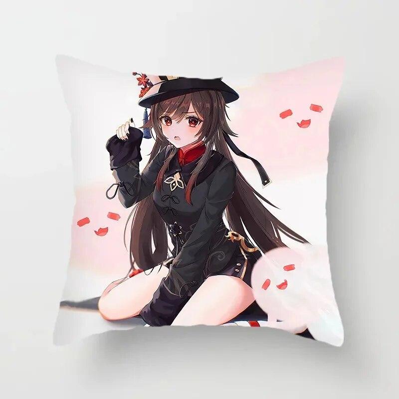 Genshin Impact Anime Kawaii Girl Tisk Povlak na polštář Obývací pokoj Pohovka Ložnice Povlak na polštář Cosplay Anime Povlak na polštář Dárek