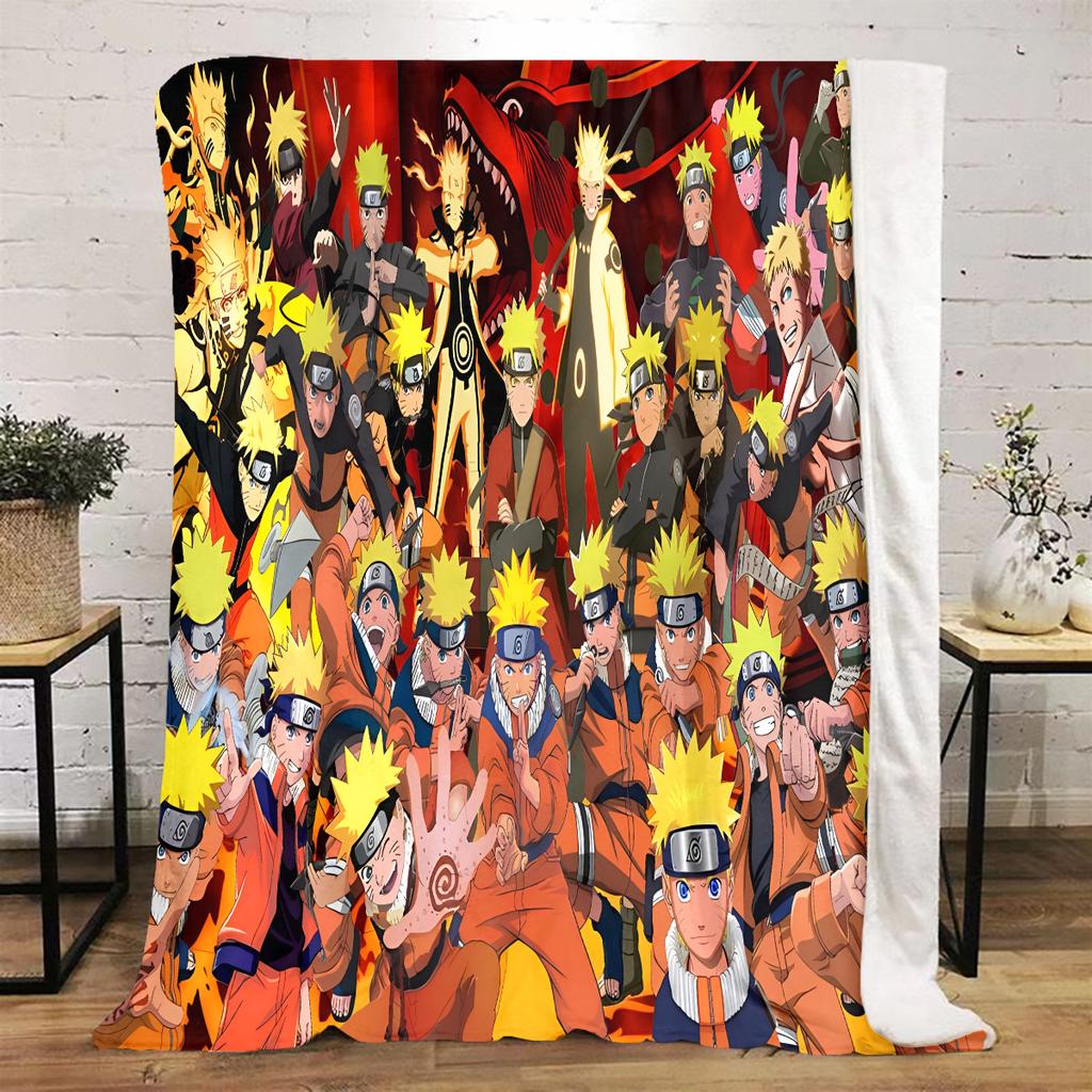 Japanese anime cartoon NARUTO famous Uzumaki Naruto blanket soft home furnishing nap decoration four seasons warm Sherpa blanket B5