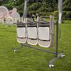 Folding Table and Chair Cart, Folding Chair Rack, Chair Rack with 4 Casters, 1* Folding Table and Chair Cart 4* Universal Wheels