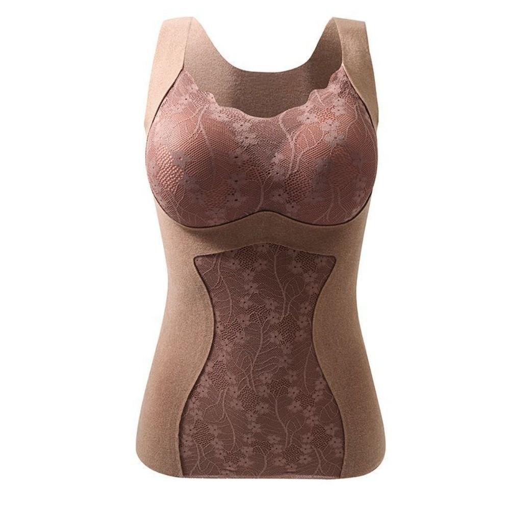Lace Thermal Shapewear Camisole Slimming with Padded Cups Thermal Underwear Tummy Control Crop Tops Tanks Postpartum Body Shaper