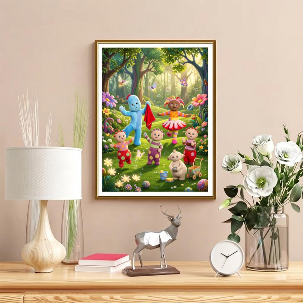 In the Night Garden Colorful Characters Forest 5D Diy Diamond Painting Round Diamond Mosaic Suitable For Beginners Diamond Painting Rhinestones Gift F