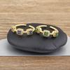 Nidin Luxury Women's Open Adjustable Ring Gold Plated 4 Colors Shine Zircon Jewelry Crystal for Female Engagement Party Gifts