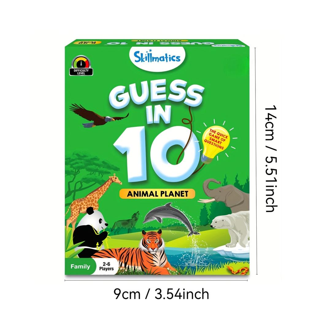 GEESS IN 10 Cognitive Card Game for Kids, Educational Brain Teaser Tabletop Cards, Preschool Learning Toy, Interactive Parent-Child Game