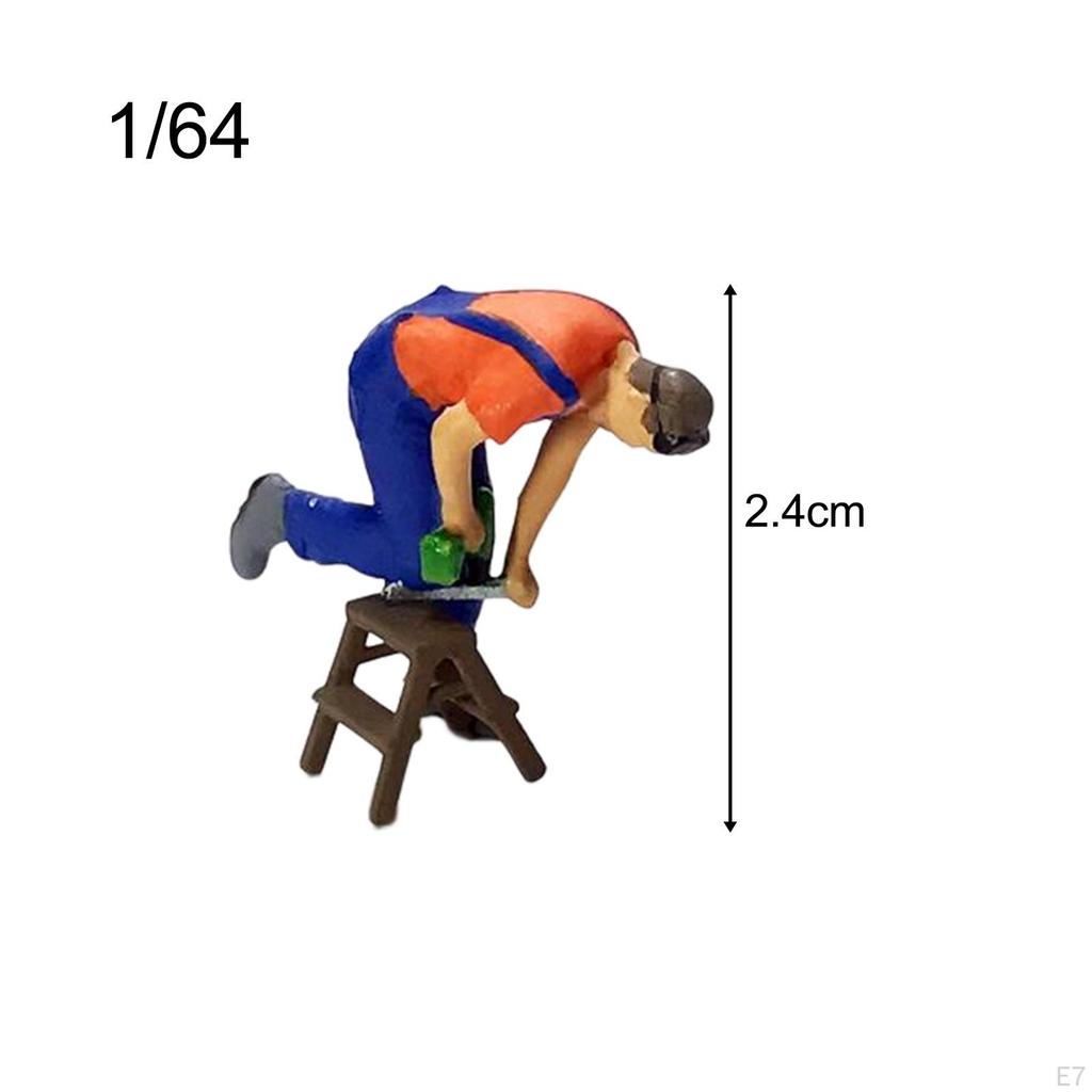 1/64 Figure Repairman Architecture Model Accessory Miniature Scenes Resin Doll Collections Micro