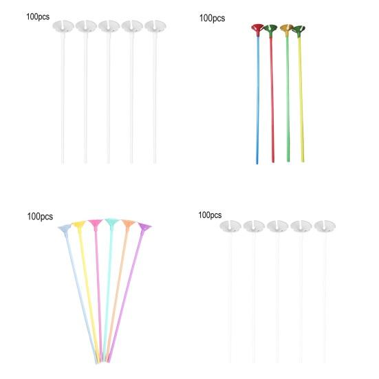 100 ks Držáky na balónky Tyčky Plastové Držáky a Kelímky na Uvazování Balónků Oblouk Výročí Narozeninové Oslavy Promoce Svatba Dekorace