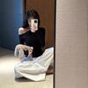 Pure Desire Slim Fit Off-Shoulder Long-Sleeve T-Shirt for Women - Versatile Early Autumn Top
