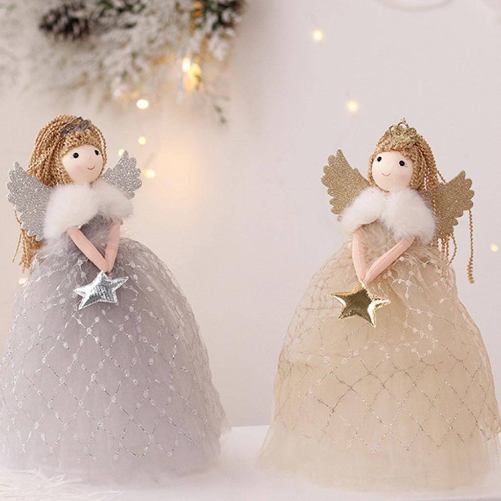 Christmas Angel Ornaments Christmas Hanging Angel with Elegant Dress for Festive Tree Wreath Decor