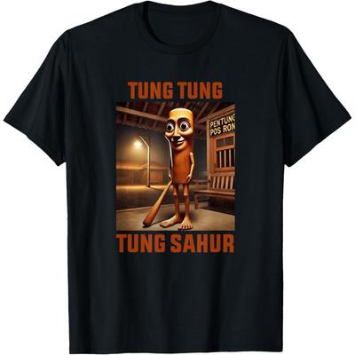 Tung Tung Tung Sahur Italienisches Hirnverfall Meme T-Shirt(6)