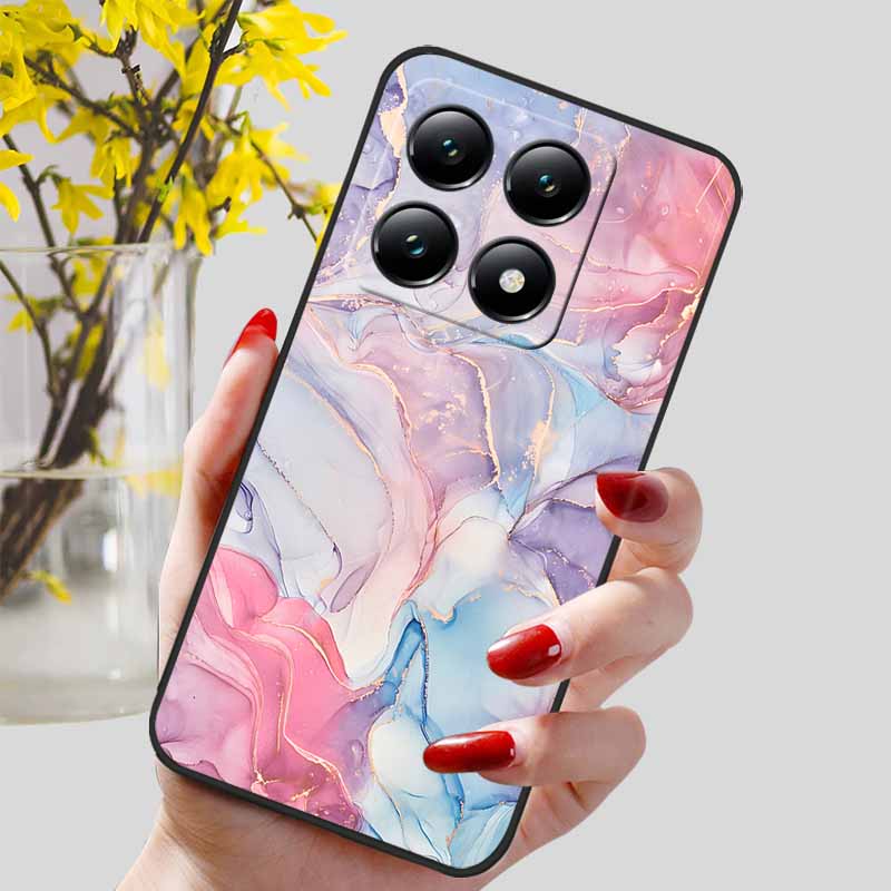 For Xiaomi 14T / 14T Pro Case Fashion Black TPU Marble Painted Cover for Xiaomi 14T Pro Shockproof Shell Capa Silicon Bag 6.67''