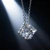 Three-dimensional square single diamond love Rubik's Cube necklace women's 3-carat pendant simple and versatile collarbone chain