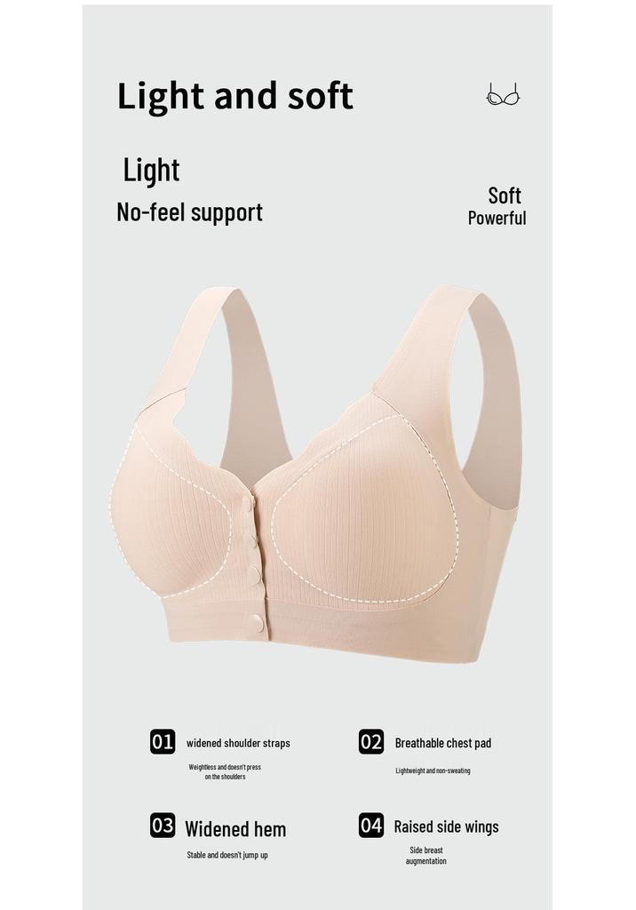 Front Closure Soft Support Lift Bra - Seamless Beautiful Back Vest for Summer