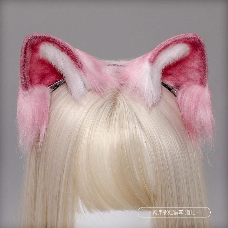 

Олита головной убор с ушками животного, краевой зажим, кошачьи ушки, повязка на голову, заколка для волос, двусторонний аксессуар, ручная работа