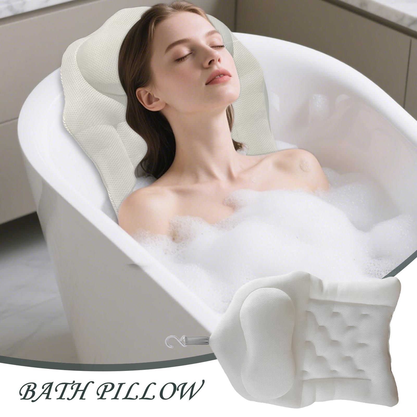 

Bath Pillow 4D Spa Bath Pillow Shower Cushion With Suction Cups Bathroom Headrest For Soaking Relaxation Home Pool Spa Outdoor China Mainland